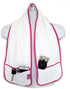 Sports Towel - 100% Cotton, 2 Zipper Pockets for Safe Belongings, Super Soft and Absorbent (Pink)