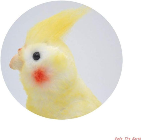 TAMMYFLYFLY Lifelike Cockatiel Parrot Bird Plush Stuffed Animal Toy - Cute Yellow Bird Model