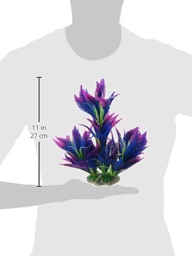 CNZ Aquarium Decor, Artificial Plastic Plant Ornament for Fish Tank, Green (10-inch Purple)