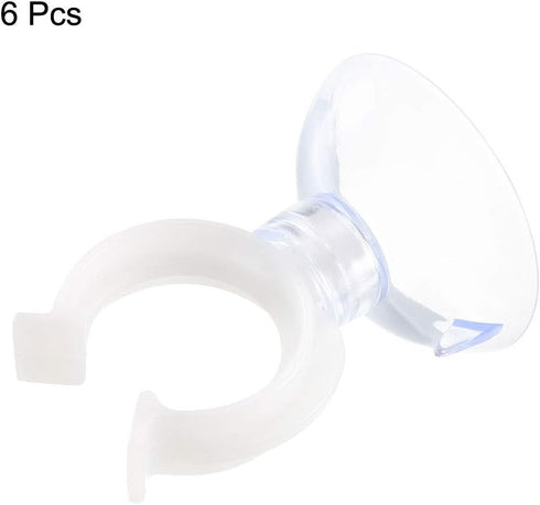 uxcell 6Pcs Aquarium Suction Cup Clips Airline Tube Holders Clamps for Fish Tank, Clear 17mm
