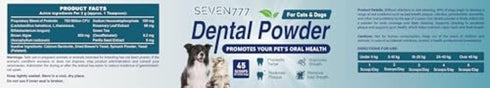 Seven777 Pet Dental Powder,Teeth Cleaning Powder for Dogs and Cats, Plaque & Bad Breath Off,Dental Care Supplies