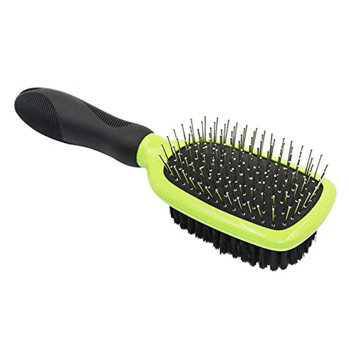 H&H Pets 2-Sided Grooming Brush Kit for Dogs & Cats - Pin Slicker Brush & Bristle Brush in One Tool, Puppy Supplies Dog Brush Set Perfect for Dogs and Cats Hair Brush Dog Supplies Soft Bristles 2 IN 1