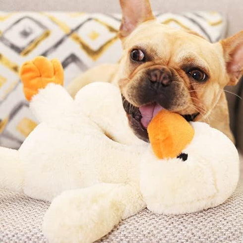 HOOPET Plush Duck Dog Toy - Large Squeaky Soft Pillow Snuggle Cuddle Toy for Big, Medium & Small Breed Dogs