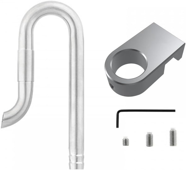 MiOYOOW Aquarium Inflow Outflow Pipe, 304 Stainless Steel Lily Water Pipe with Aluminum Alloy Clamp