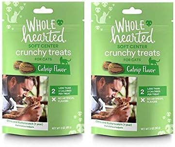 WholeHearted Soft Center Crunchy Catnip Flavor Treats for Cats (6 oz)
