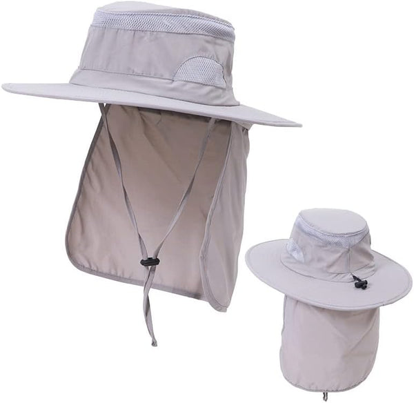 UV 50+ Sun Protection Wide Brim Bucket Hat for Men Women, Outdoor Sport Fishing Hat with Neck Flap