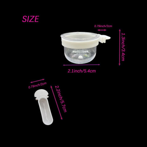 8 Pcs Small Bird Removable Transparent Bowl, Parrot Food Feeder with 8 Pcs Small Food Cups for Canary Finch Parrot Small Animal