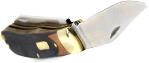 Old Timer 96OT Bearhead Trapper Folding Pocket Knife, 7.4in with 2 High Carbon SS Blades, Tweezers
