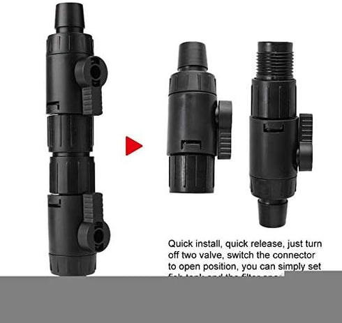 Aquarium Hose Valve Quick Release Connector for Fishbowl Water Control (16mm)