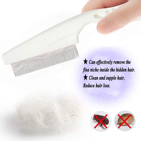 Tear Stain Remover Combs, Professional Pet Grooming Brush, Stainless Steel Undercoat Rake and Flea Combs