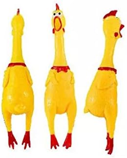 2 Pack Large Screaming Chicken Toy Rubber Squawking Chicken 12 inch