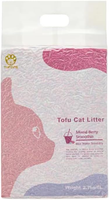 Tofu Cat Litter, Flushable, 100% Natural and Biodegradable, Quick Clumping, 6 lbs/Bag