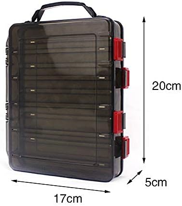 OriGlam Fishing Lure Tackle Box, Double Sided 10 Compartments Waterproof Organizer Case for Fishing
