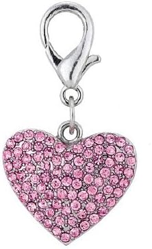 Couture Designer Fancy Bling Rhinestone Heart Pet Cat Dog Necklace Collar Charm Pendant Jewelry