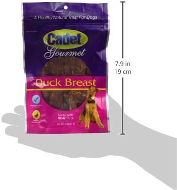 Cadet Gourmet Duck Breast Dog Treats, Healthy & Natural Training Treats for Small & Large Dogs, 3 oz.