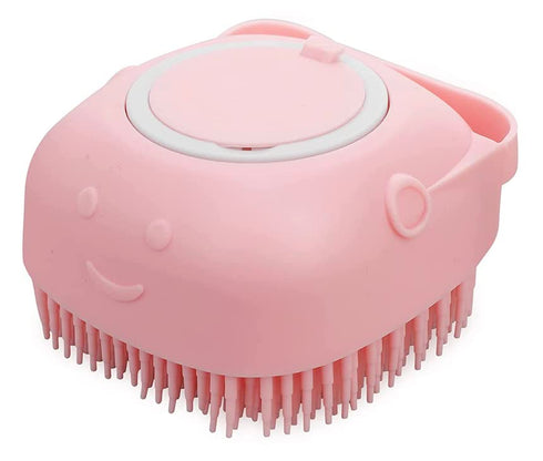 Pet Bath Massage Brush, Puppy Dog Cat Grooming Cleaning Soft (Pink)