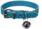 Turquoise Blue Leather Pet Collars for Cats and Puppies, Adjustable 8"-10.5" Kitten Collar with Bell