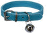Turquoise Blue Leather Pet Collars for Cats and Puppies, Adjustable 8"-10.5" Kitten Collar with Bell