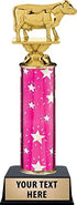 Crown Awards Dairy Cow Trophies, Personalized Pink Dairy Cow Trophy, Engraving Included