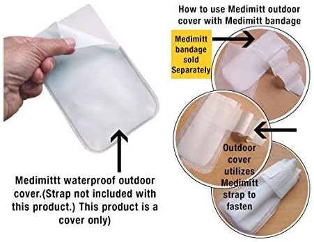 Outdoor Water Proof Cover for MediMitts, Fastens with Medimitt Strap, Useful for Hot Spots, Allergies, 20 Pack (Small)