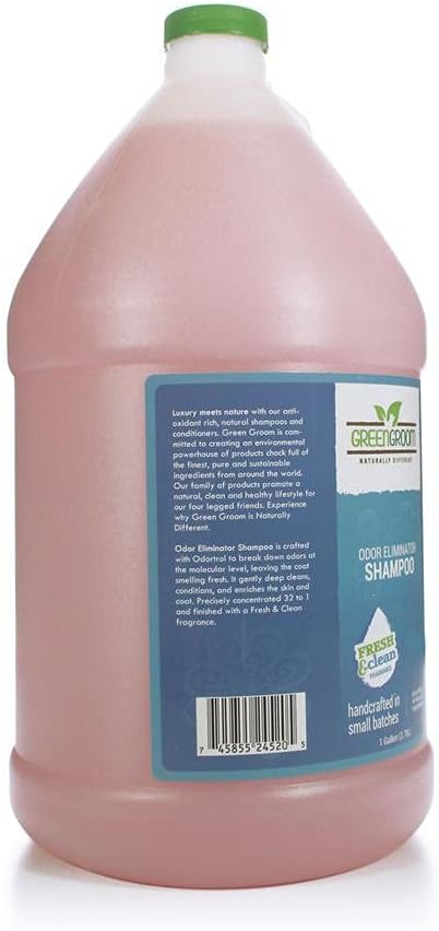 Green Groom Odor Eliminator Dog Shampoo - 1 Gallon, All Natural Ingredients, Powerful Deodorizing Formula