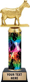 Crown Awards Personalized Rainbow Inferno Dairy Goat Trophy, 10.5" Dairy Goat Trophy