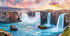 Natural Landscape Waterfall Aquarium Background 72X24IN, Art Natural Theme Fish Tank Background with 8 EVA Double-Sided