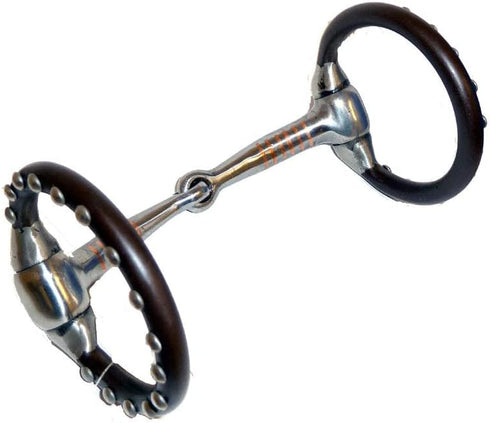 AJ Tack Silver Dot Sweet Iron Snaffle Bit - Mini/Pony