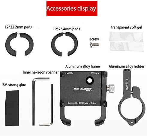 GUB PRO 3 Long Claws Aluminum Alloy Mountain Bicycle MTB Road Bike Motorcycle Handlebar Phone Holder Mount Support Case