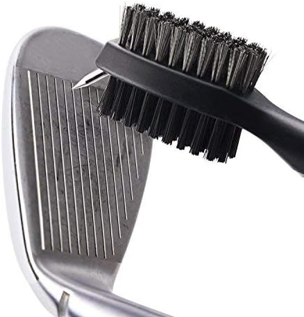 Pack of 2 Golf Club Brush Groove Cleaner, Retractable Zip-line and Aluminum Carabiner Cleaning Tools