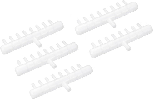 uxcell 5Pcs 8mm to 5.5mm 8 Ways Air Line Tubing Splitter Connector for Aquarium, Fish Tank Oxygen Pipe Adapter, White