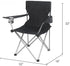 Generic Heavy-Duty Quad Folding Camp Chair with Cup Holder, Portable Outdoor Chair, Black