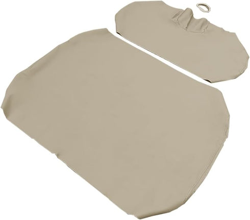 Golf Cart Front Seat Cover Set - Staple On for E-Z-Go TXT Golf Cart, Microfiber Leather in Beige