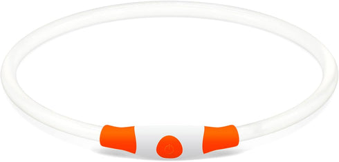 Led Dog Collar, BSEEN USB Rechargeable Flash Necklace Light for Small Medium Large Dogs, Orange