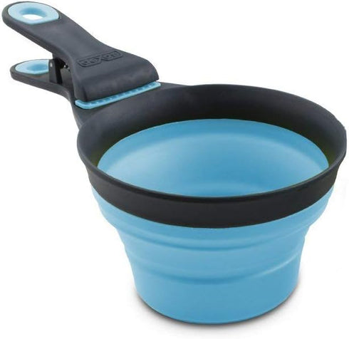 Dexas Popware for Pets Collapsible KlipScoop - 2 Cup Capacity - Gray/Blue