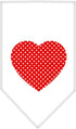 Pet and Dog Bandana Screen Printed, Red Swiss Dot Heart Navy Blue Large