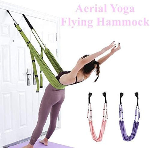 Yoga Stretching Strap - Adjustable Height Leg Stretcher, Waist Back Stretch Band for Aerial Yoga, Flexibility Trainer