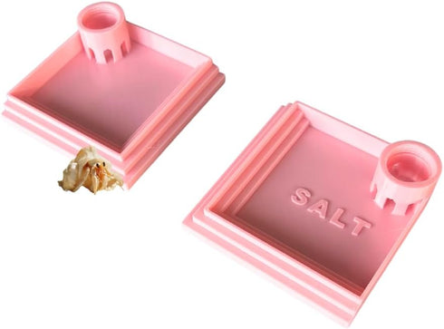 NIVERCE Pack of 2 Self-Refilling Hermit Crab Pools with Salt Marking 110x110mm 4.5x4.5