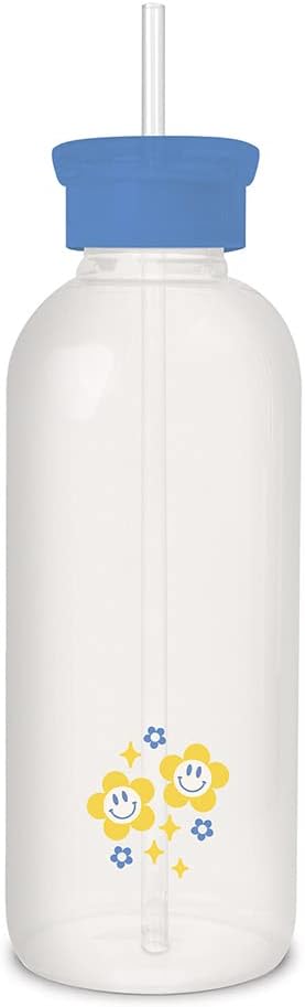 Studio Oh! New Glass Water Bottle - 25oz Reusable Cute Eco-Friendly Shatter-Resistant Aesthetic with Silicone Coating