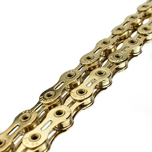 VG SPORTS Bike Chains | 6/7/8/9/10/11 Speed | Lightweight Titanium Half Hollow/Full Hollow, 116 Links