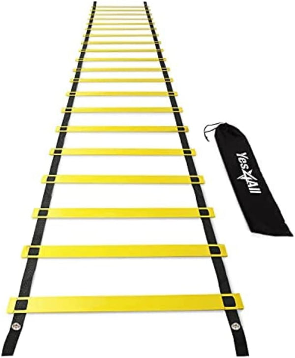 Yes4All 8-12 - 20 Rungs Agility Ladder Speed Training Equipment for Kids and Adults with Carrying Bag