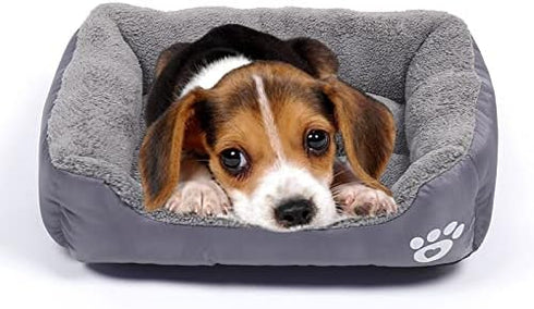 Barelove Square Dog Bed Mattress - Washable Kennel, Soft Plush Faux Fur Rectangle Sleeping Bed for Small Medium Large