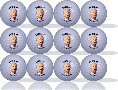 Help I'm Lost Joe Biden Golf Balls 12 Pack • Great Gift Idea for Golfer | Novelty Golf Humor Accessories
