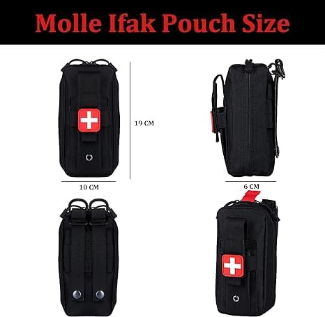 GINZER First Aid Bag EMT Pouch Molle IFAK, Small Empty Tactical Trauma Kit, Medical EDC Emergency Survival Pouch
