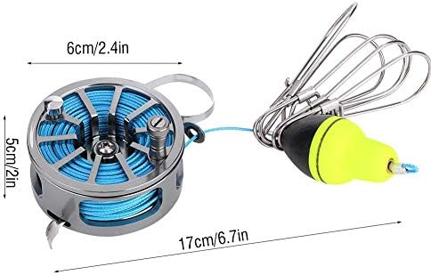 Fish Lock Buckle, 5 Snaps Fishing Stringer Clips with Reel PE Line, Silver-60# Fishing Tackle Accessory