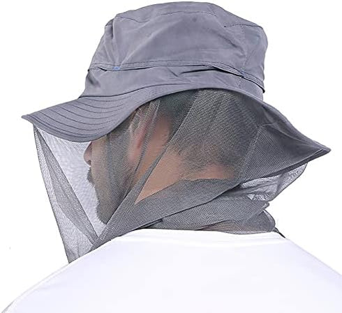 Head Net Hat - Fishing Safari Bucket Hat with Mesh for Men/Women