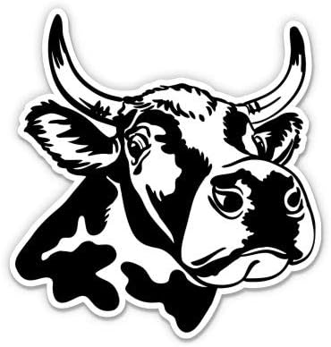 GT Graphics Express Cow Country Dairy Farm Moo - 3" Vinyl Sticker - for Car