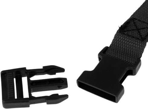 Pack of 2 Adjustable Golf Trolley Webbing Straps with Buckle, Nylon for Backpack Luggage, Black