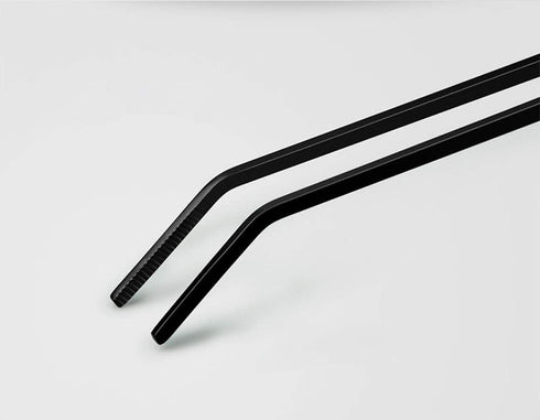 15 inch Black Curved Aquarium Tweezers, Stainless Steel with Carbonation Protection Coating for Aquatic Plants