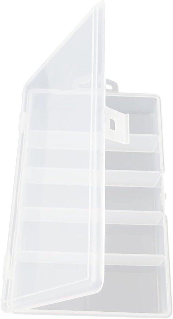 Honbay Clear Visible Plastic Fishing Tackle Storage Box - Jewelry Making Findings Organizer (M: 7"x4.3"x1.2")